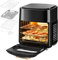 Oyajia Friggitrice ad aria calda, forno ad aria calda da 15 l, mini forno da 1800 W con 4 accessori, friggitrice ad aria calda 6 in 1 con finestra di visualizzazione, funzione di essiccazione, display