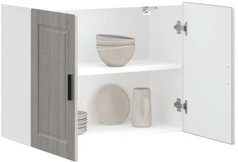 Xichuzi Küchen-Hängeschrank Porto Grau Sonoma Holzwerkstoff, Hängeschrank Küche, Küchenschrank, Wall Cabinet, Oberschrank - 854073