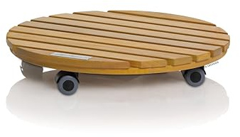 Lechuza-Rolluntersetzer Natural Wood 40 Round Eukalyptusholz, Ø 40 x 7 cm, 16783