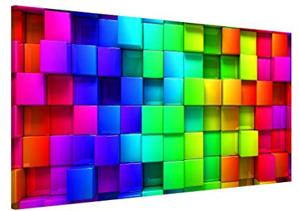 Magnettafel Pinnwand für Magnete Kinderzimmer Magnetboard - Magnetwand Made in Germany - Kunstkopie Abstrakt Notiztafel Mädchen Jungen Visionboard WBMT_1766 (78x37cm)