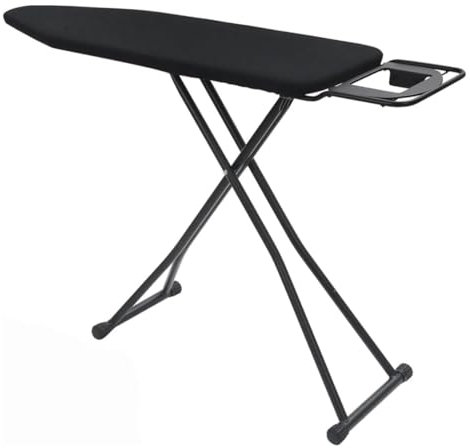 NovatoStar Iron Board 120cm x 37.5cm Folding Ironing Board with Jumbo Iron Rest, Foldable & Collapsible Ironing Table (Black)