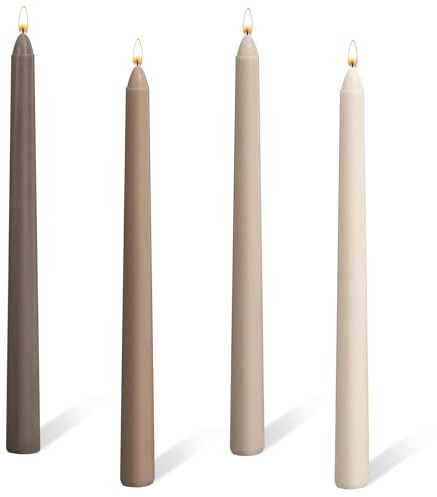 Set di 4 candele coniche da 25,4 cm, colore marrone sfumato, non profumate, antigoccia, lunghe e alte, per tavola, cena, matrimoni, Natale, Halloween, decorazioni per la casa