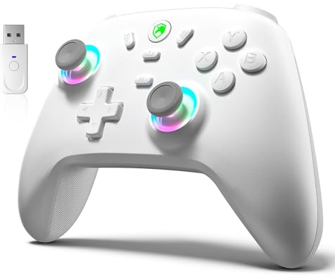 ECHTPower Wireless PC Gaming Controller - Hall Effect Joystick, 2.4G & Wired 1000Hz Polling Rate, 800mAh Battery, Adjustable Turbo/Vibration - for PC/Switch/iOS/Android