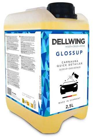Dellwing GlossUp Quick Detailer 2,5 l, nettoyant rapide pour peinture avec effet déperlant, vitrification de la peinture pour la protection et la brillance, nettoyage automobile, fabriqué en Allemagne