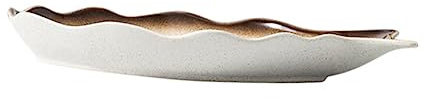 LOLIPPYY Ceramic Fish Serving Plate Japanese Style Steamed Creative Fish-Shaped Food Holder Smooth Polished Surface for Home Restaurant Dinner