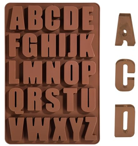 JUGUTA Stampi In Silicone Con Lettere Per Cioccolatini, Stampo Antiaderente Per Lettere Di Cioccolato, Stampo In Silicone,Stampo Per Sapone, Decorare Torte, Caramelle, Cioccolato, Feste Di Comp