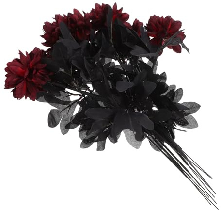 ZUNOXAZ Flores Artificiales y DIY de Tela Rojo 10 Piezas Diseño Realista e Interiores para Decoración de Jardín y Fotografía en Exteriores