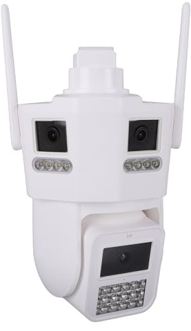 Cuifati WiFi-Überwachungskamera, 6 MP WiFi-PTZ-Kamera mit DREI Objektiven, 360°-Abdeckung und KI-Bewegungserkennung, IP66 Wasserdicht für die Sicherheit zu Hause, Innen-/Außenbereich