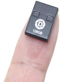 DSLRKIT 128GB Ultra Slim USB Flash Drive Waterproof - 2.3mm Thin Mini Thumb Drive for Car Audio & Wallet, Short Low Profile USB 2.0 Memory Stick for Laptop & Tablet