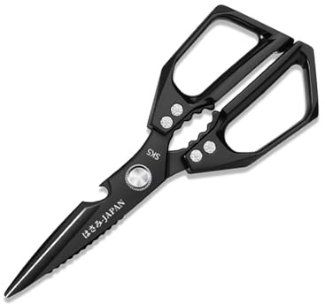 Kitchen Scissors Heavy Duty Stainless Steel Meat Scissor for Food All Purpose Kitchen Shears for Meat Fish Chicken Vegetables, Multipurpose - Bottle Opener,Nut Cracker