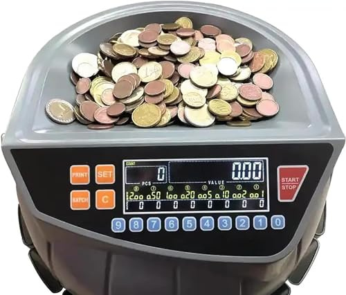 Compteur de pièces de monnaie commercial, trieur de pièces électrique avec affichage LED, 8 poubelles, 216 unités/min et prend en charge le comptage et le tri, le mode ajout et lot, pour supermarché