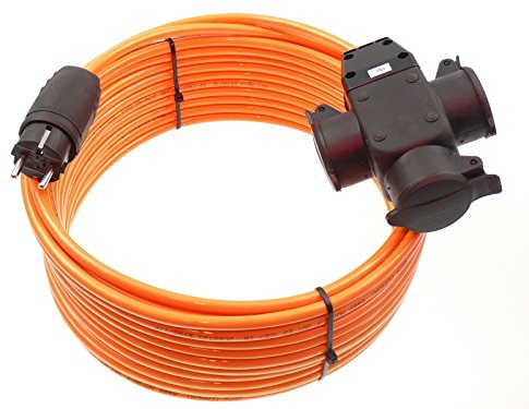 maxgo Verlängerungskabel 5m Außen 3-Fach Verteiler H07BQ-F 3x1,5 Panzerleitung Stromkabel Außenbereich Schuko Verlängerung 5 Meter Outdoor Verlängerung Kabel Mehrfachstecker Multisteckdose