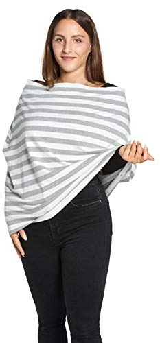Yumakids Couverture d'allaitement/écharpe d'allaitement, protection de caddie, couverture de nacelle, idéale pour les déplacements, avec sac de rangement (gris) – Certifié Oeko-Tex