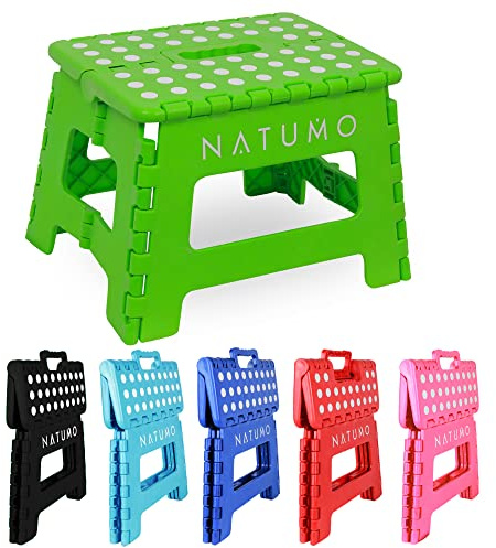 Natumo® - Taburete plegable para 150 kg, taburete de cocina, baño, silla plegable de jardín, pequeño reposapiés para niños, ayuda para ascenso, lavabo, para niños y adultos