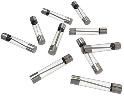 AUPROTEC Glassicherung 6,35x32mm Feinsicherung 30A, 10 Stück | Flinke Kfz-Sicherung, Schmelzsicherung, Geräteschutz, 32V, Glas, vernickelte Kontakte