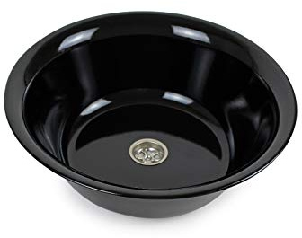 Edelstahl Design Spülbecken Design Dunkel Camping Spüle Waschbecken + Ablauf Maße: 32cm (320mm) (ad-ideen)