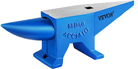 VEVOR Schmiede Amboss 40KG Schmiede Zubehör Amboss Werkzeuge geschmiedeter Stahl mit rundem und quadratischem Loch robust