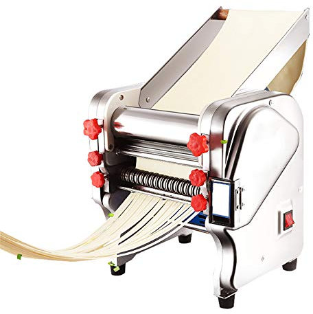 Hanchen Máquina de Hacer Pasta Automática 550W Cortadora de Pasta Fresca Acero Inoxidable para Hacer Fideos Espagueti Tagliatelle Fettuccine Espesor Ajustable 0.1-20mm