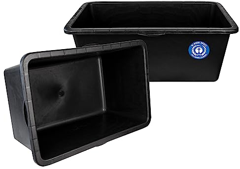 BigDean Mörtelkasten 90 Liter Eckig Miniteich Baueimer - 79 x 49 x 30 cm - Speiswanne Zementwanne Mörtelwanne - Made in Germany - Blauer Engel