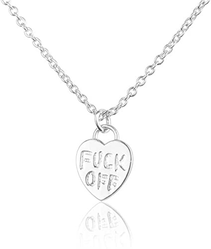 IMINI Personalized Words Minimalist Heart Pendant Necklace Chain Choker Women Girls Inspirational Jewelry Stackable Simple Cool Dainty Fashion BFF Birthday Daughter Gifts Christmas 16-18inch