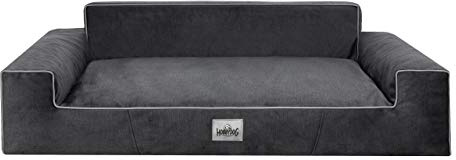 Bjird Hundebett - Hundekorb für kleine mittelgroße & große Hunde - Hundekissen - Hundesofa - Bezug abnehmbar und waschbar - Glamour New - Größe: XL: 116 x 78 cm - Schwarz Fancy
