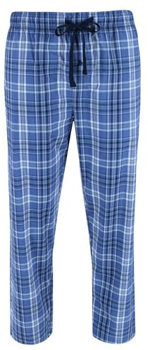 Hanes Men's Tag Free Comfort Flex Plaid Pajama Lounge Pant, Small, Blue Plaid