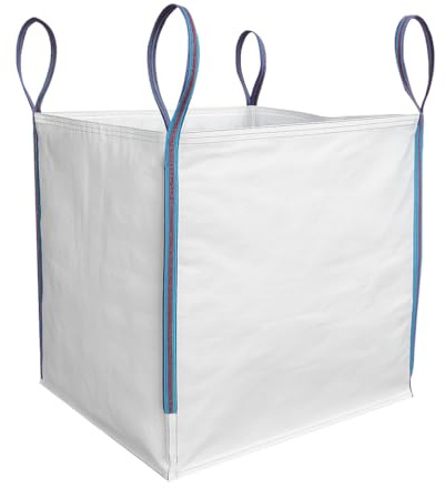 TGL PACKAGING 1 Piece 85x85x85cm 1 Tonne Builders Bulk Bag – Heavy Duty FIBC Sack with 4 Lifting Handles, UV Protected Recyclable Woven Polypropylene Bag for Garden Waste, Rubble, Sand, Aggregates