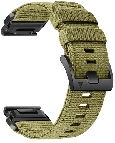 YOOSIDE Bracelet de montre en nylon pour Garmin Fenix 7/Fenix 6/Fenix 5/epix Pro 47 mm, ajustement rapide 22 mm, bracelet de sport réglable en nylon tissé avec fermoir en acier inoxydable pour