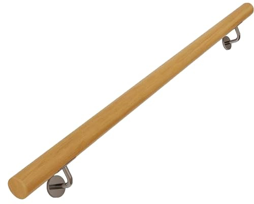 Buche Holz Handlauf Treppengeländer Geländer für Treppe,wandhandlauf Wand Treppe,Sicherheitsgeländer für ältere Kinder(Size:120cm/4ft)