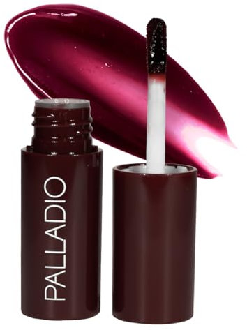 Palladio Jelly Tint, Liquid Stain for Cheeks & Lips, Vivid Color Lip Stain, Lightweight Non-Sticky and Transfer-proof, Natural Finish Makeup, Wineberry