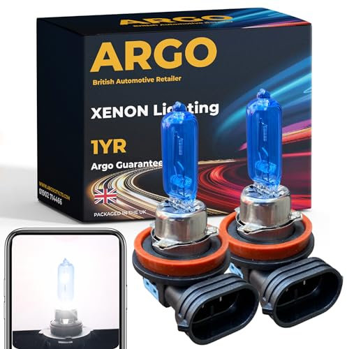 Argo H9 Bulb 100w Xenon White 6000k 12V High Low Dipped Main Beam 709 H9 Headlight Bulb PGJ19-5 Car Van Super Bright Halogen Upgrade Front Fog Light Headlamp H9 Bulbs