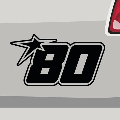 Stickerfreaks Startnummer 80 Aufkleber Number Sticker Race Stern Star Auto Bike Kleber Aufkleber Größe: 29x16cm (XL) | Farbe: 54-türkis | Number Sticker Kleber Deko Tuning Startnummer