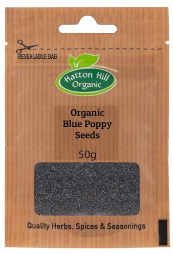 Organic Blue Poppy Seeds 50g by Hatton Hill Organic | Nutty & Versatile Baking Ingredient