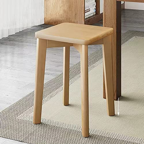 LMHAUSS Holz-Küchenhocker mit weichem Kissen, stapelbare Bauernstühle, rückenfreie Thekenhocker – moderner Esszimmerhocker für Kücheninsel, Bar – 31 x 31 x 45 cm – Barhocker in Thekenhöhe Vigorous
