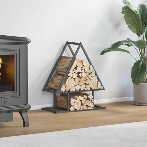 Rantry Portalegna Antracite 50x25x60 cm Acciaio Laminato a Freddo