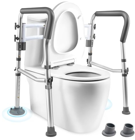 Grill Bump Aufstehhilfe Toilette, WC Aufstehhilfe für Senioren, Höhenverstellbar Toilettensitzerhöhung mit Armlehnen, Ohne Bohren, für Behinderten Schwangere Frauen