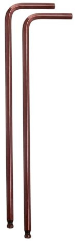 sourcing map 2pcs Ball End Hex Key Wrench 7/64 SAE S2 Steel Long Arm L-Shape Hexagon Wrenches Repairing Tool for Home Bike Motorcycle Repair, Red Brown