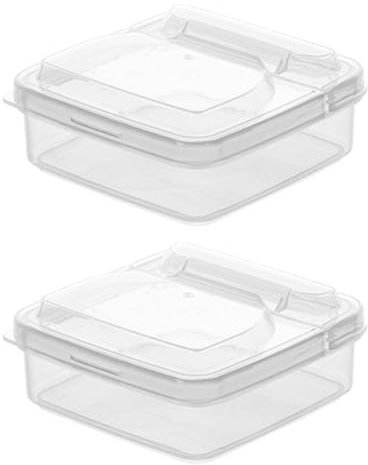 ANKROYU Cheese Slice Storage Container Large Capacity Stackable Airtight Food Organizer for Refrigerator Kitchen Pantry Premium PP Plastic 2 Pack