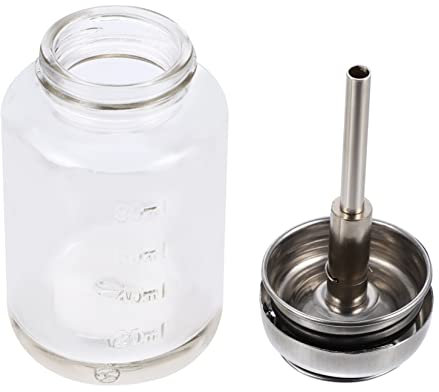 MOTHNUR Flacon Pompe Presse en Verre 100 ML Transparent Pompe pour Cosmétique Bouteille Compacte Portable Usage Domestique Anti-Fuite