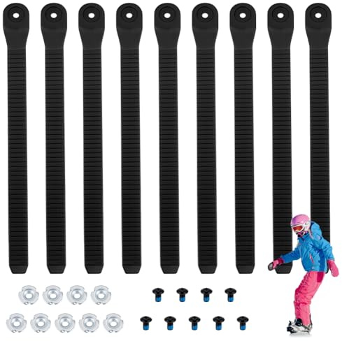 NBEADS 9 Pz Cinturini Alla Caviglia Per Snowboard, Cinghie Per Attacchi Alla Caviglia Da Snowboard Cinghie Elastiche Nere Per Attacchi Da Snowboard Ricambio Per Scarpe, 20.8x2.1x0.3cm