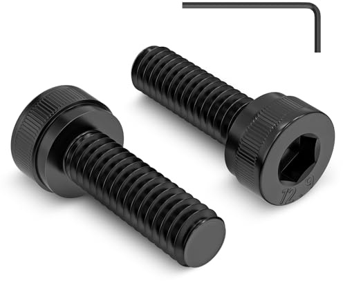 120 Stück M4 x 12 mm Schrauben, Zylinderschrauben mit Innensechskant | M4 Schrauben Schwarz Kohlenstoffstahl Zylinderkopfschrauben, Inbusschrauben Vollgewinde mit Schlüssel