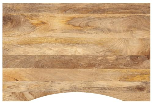 QJBSAVVA Piano in legno di mango massiccio, 100 x 60 x 2,5 cm, in legno rustico con venature naturali, piano di lavoro per scrivania, tavolo da pranzo, esterno, per cucina, ufficio, balcone