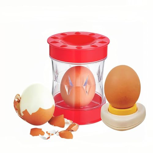 Hard-Boiled Egg Peeler Tool with Egg Piercer, Easy Egg Shell Remover Set for Perfectly Peeled Eggs, Kitchen Gadget for Cooking, Breakfast, Salads, Deviled Eggs