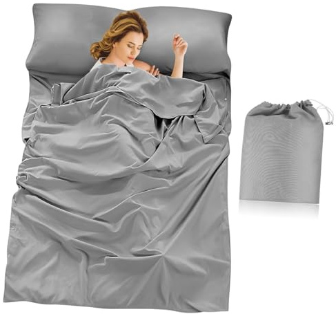 MOTHNUR Hotel Schlafsack Inlett aus Polyester Leichter Hygienischer Reiseschlafsack für Erwachsene Vielseitiger Hotel Camping Schlafsack mit Großem Platzangebot für Reisen und Outdoor