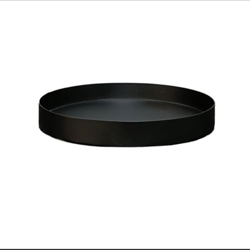 FZL02068LM Soucoupe Plateau Rond Minimaliste en Fer for aménagement paysager et bonsaï Coupelle Pot de Fleur(Grand)