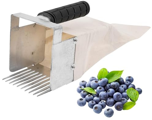Berry Pickers Recogedor de arándanos ergonómico de metal con peine de 13 dientes Recogedor de bayas Cosecha rápida Mango antideslizante Fruta de grado alimenticio para arándano, grosella roja, cere