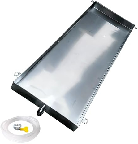 Bandeja de drenaje de condensado de acero inoxidable de 40 x 40 cm, bandeja de recogida para acondicionadores de aire, lavadoras y sistemas HVAC