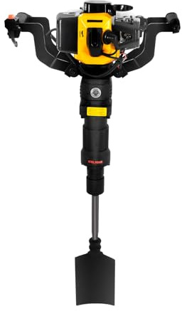 52cc 2-takts bensin trädgårdsträd, 1 900 W 6 500 varv/min en cylinder bensinspade, luftkylning handstyrd trädgrävare, multifunktionell startmotor med 1,3 l tank, för fruktträdgårdar, gul