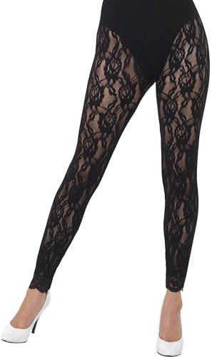 80s Lace Leggings, Black