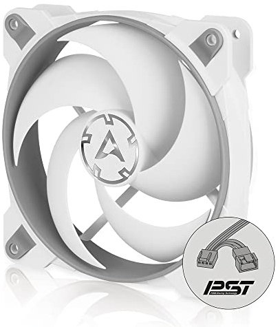 ARCTIC BioniX P120 - Ventilateur PC, 120 mm, Refroidisseur Silencieux, Ventilateur pour Unité Centrale, Fonction de Contrôle PST, Haute Pression Statique, 200-2100 rpm - Gris/blanc